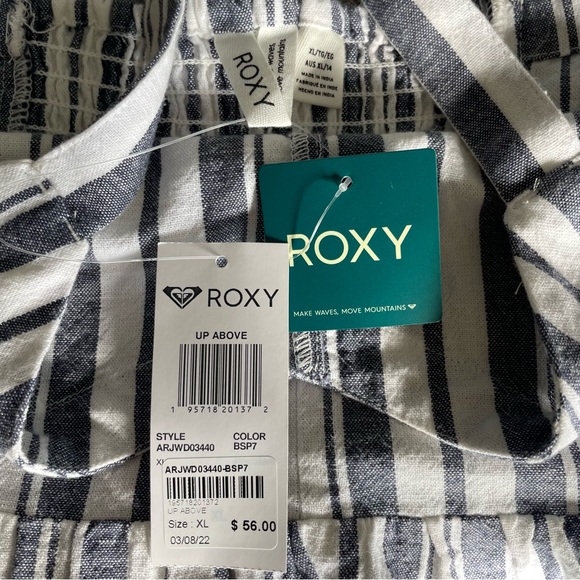 NWT Roxy "Up Above Tank Dress" Summer Striped Mini Dress XL - Picture 7 of 12